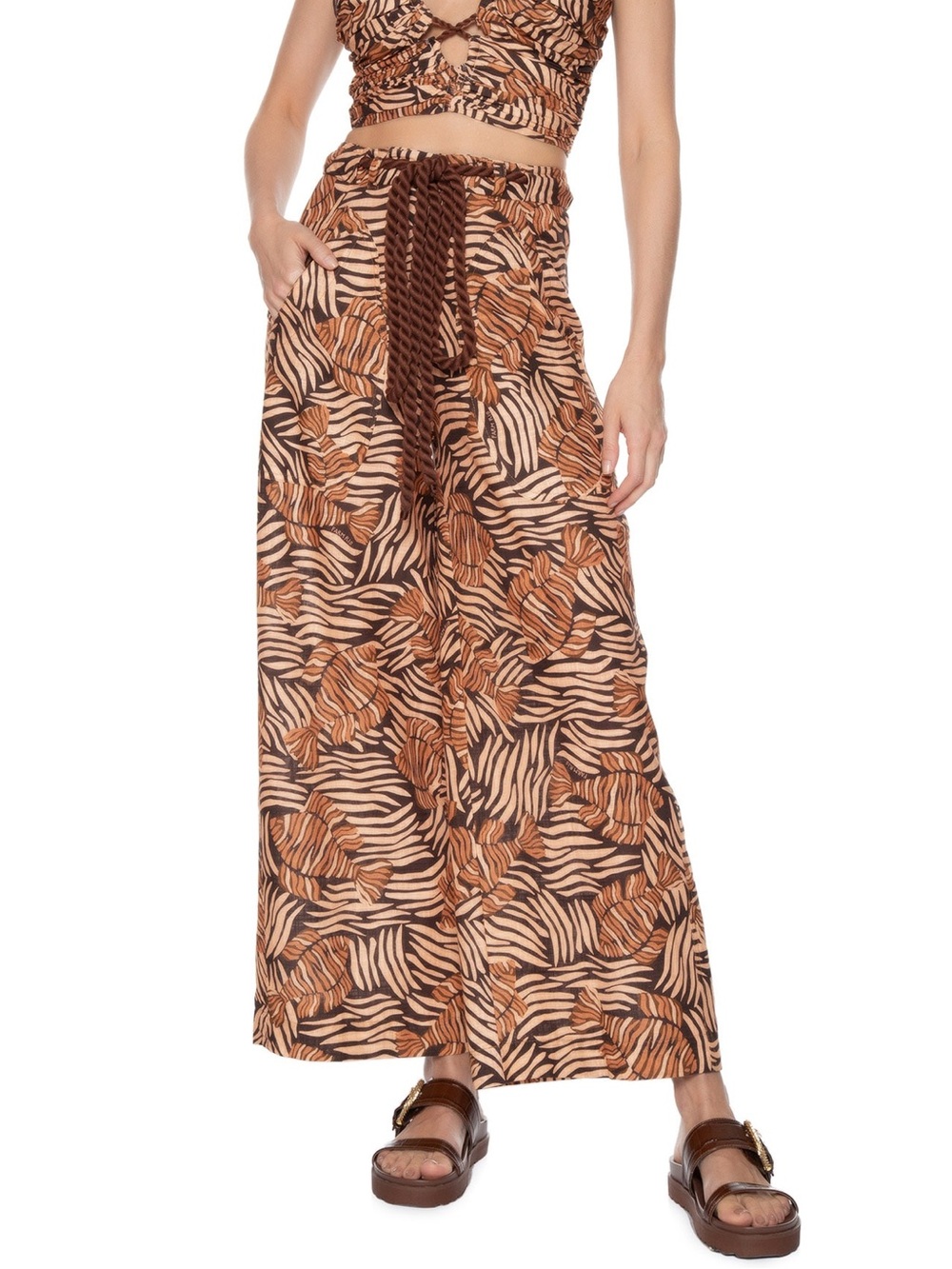 FARM RIO wide-leg pants, Size P